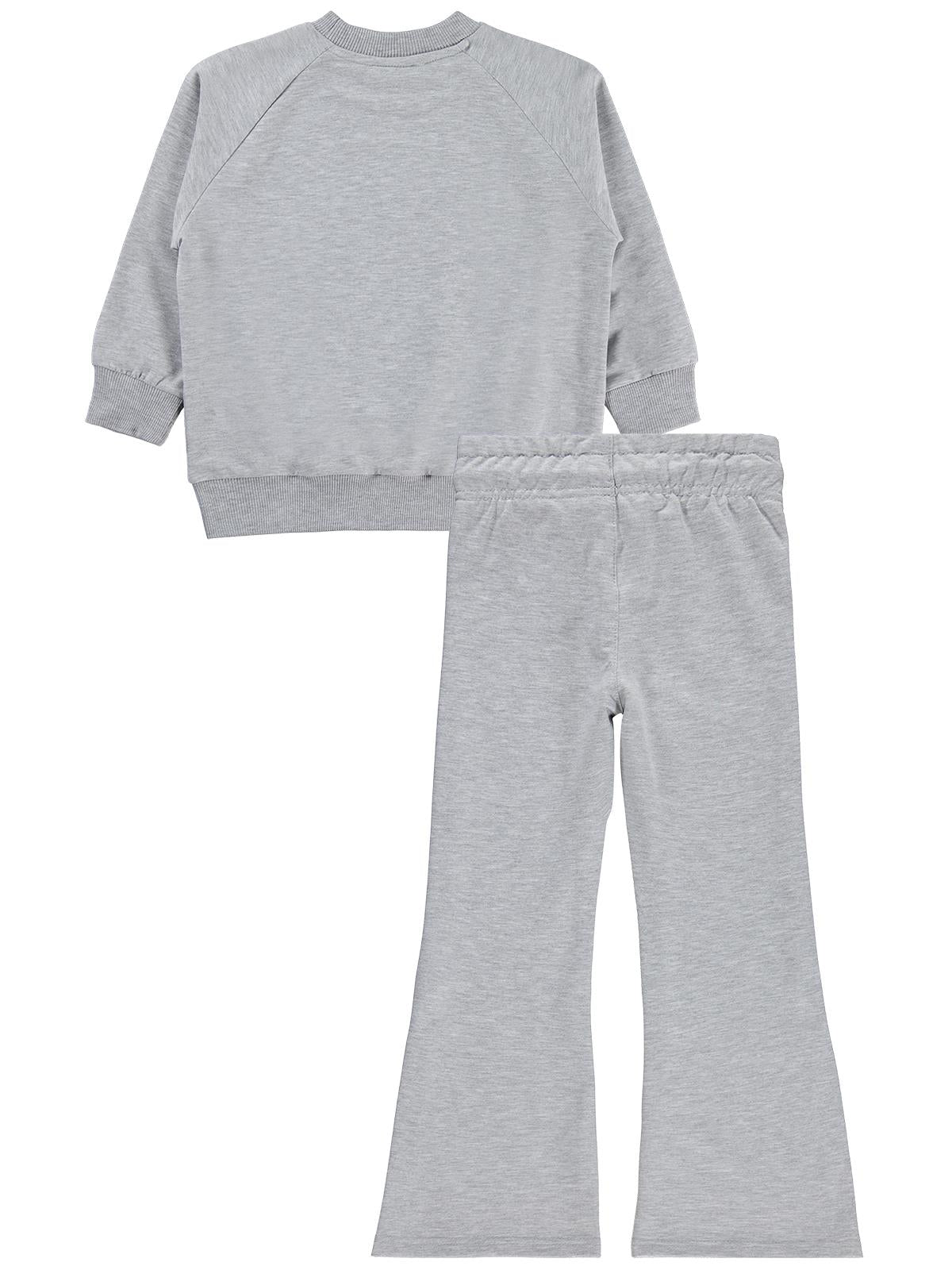 Mışıl Kids Paça Yırtmaçlı10-13 Yaş Eşofman Takımı - Gri