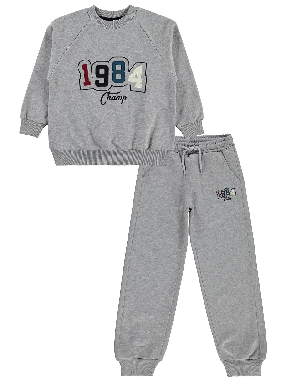 Mışıl Kids 1984 Nakışlı 10-13 Yaş Eşofman Takımı - Gri