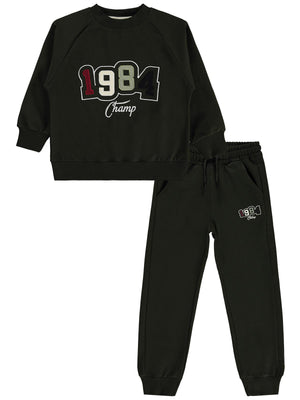 Mışıl Kids 1984 Nakışlı 10-13 Yaş Eşofman Takımı - Haki