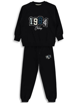 Mışıl Kids 1984 Nakışlı 6-9 Yaş Eşofman Takımı - Siyah