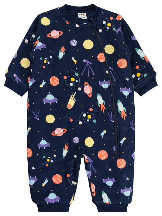 Civil Baby Space Empirme | Pamuklu İnterlok | Uzun Kollu Bisiklet Yaka | 2.5 TOG Uyku Tulumu - Lacivert