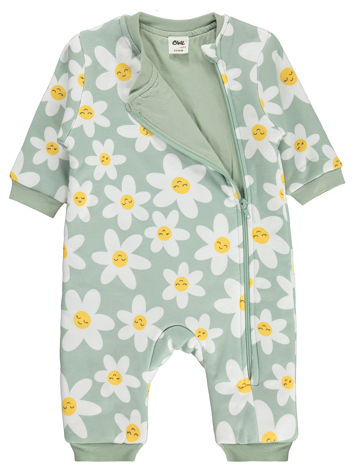 Civil Baby Çiçek Empirme 2.5 TOG  Uyku Tulumu - Yeşil