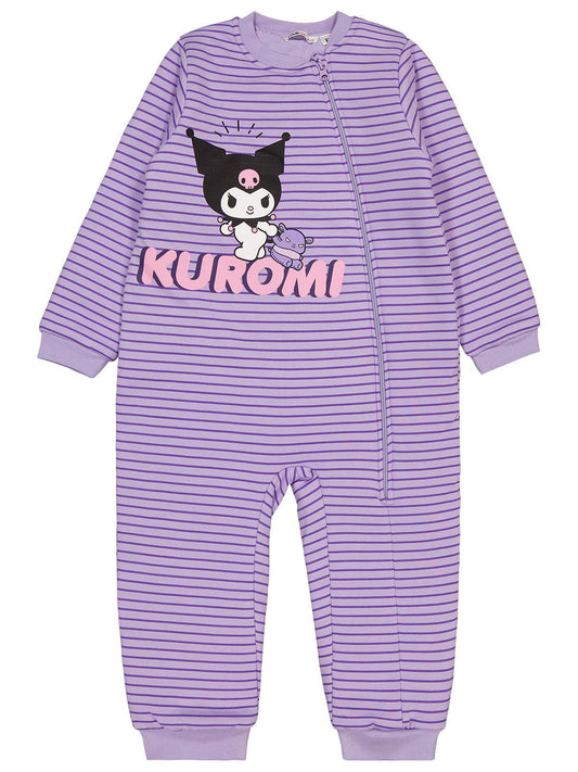 Civil Girls Kuromi Baskılı | 2.5 TOG Uyku Tulumu| Pamuklu İnterlok | Uzun Kollu Bisiklet Yaka - Lila