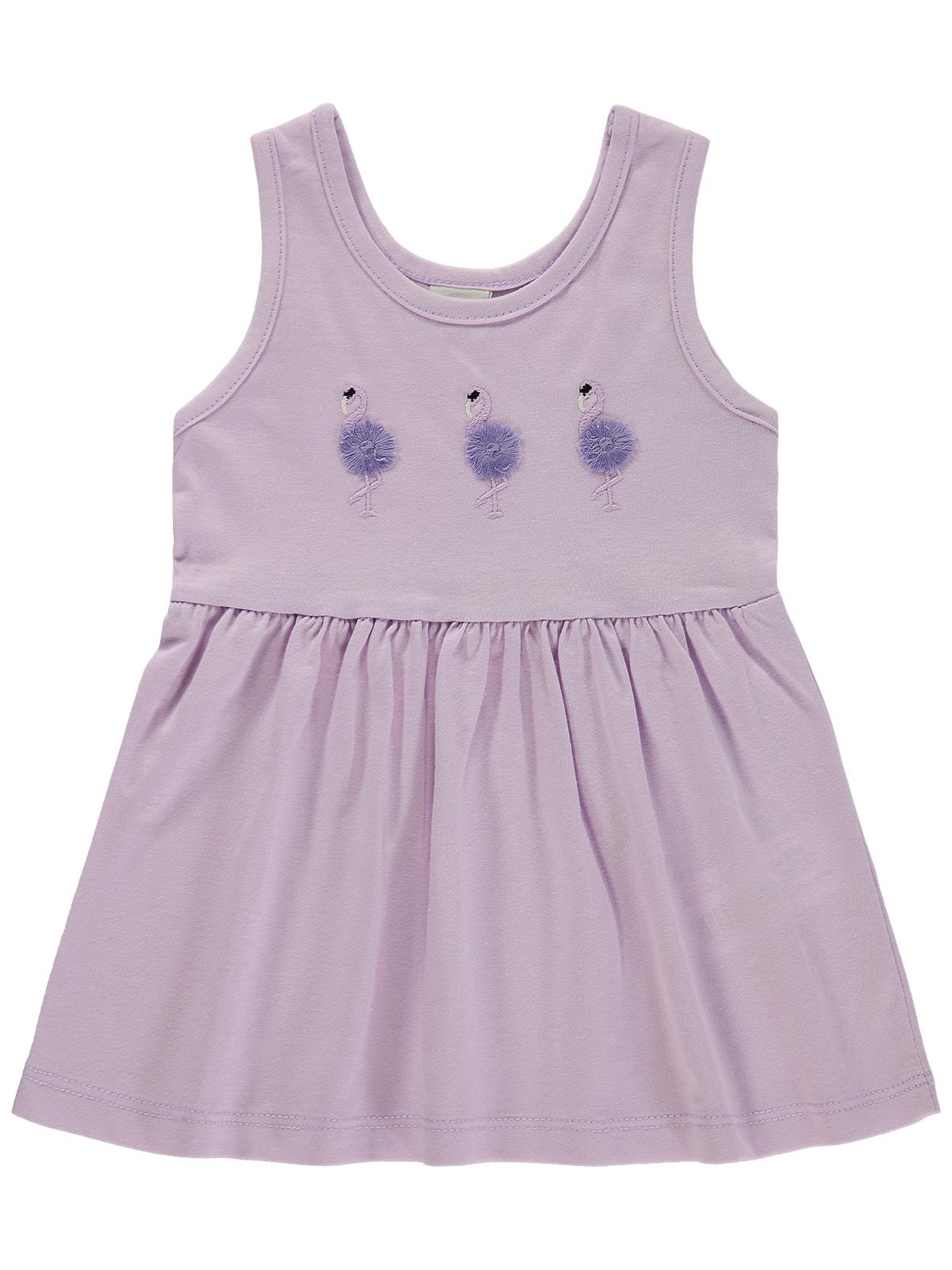 Civil Baby Flamingo Nakış 6-18 Ay Elbise - Lila
