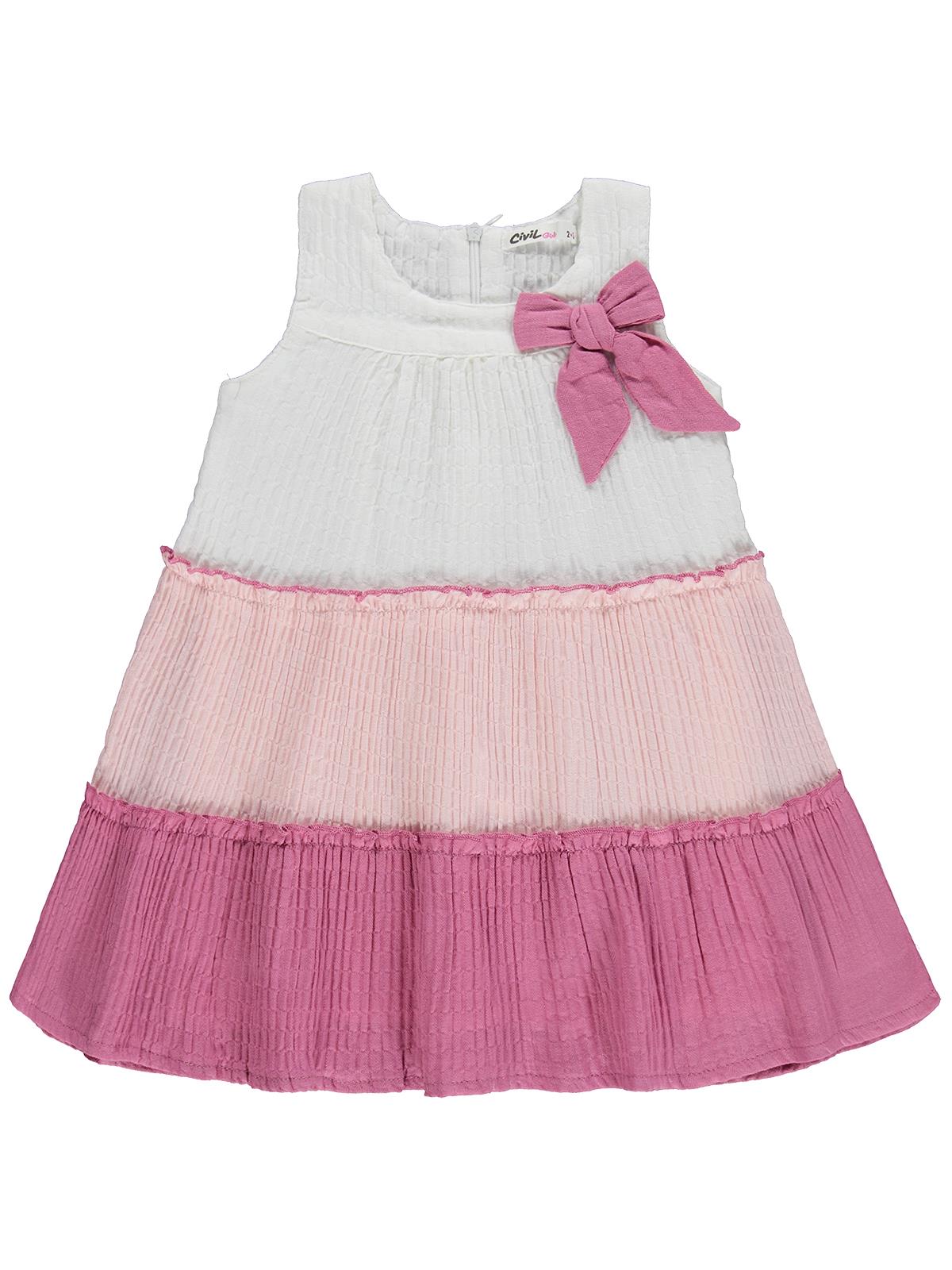 Civil Girls Fiyonklu 2-5 Yaş Elbise - Gri