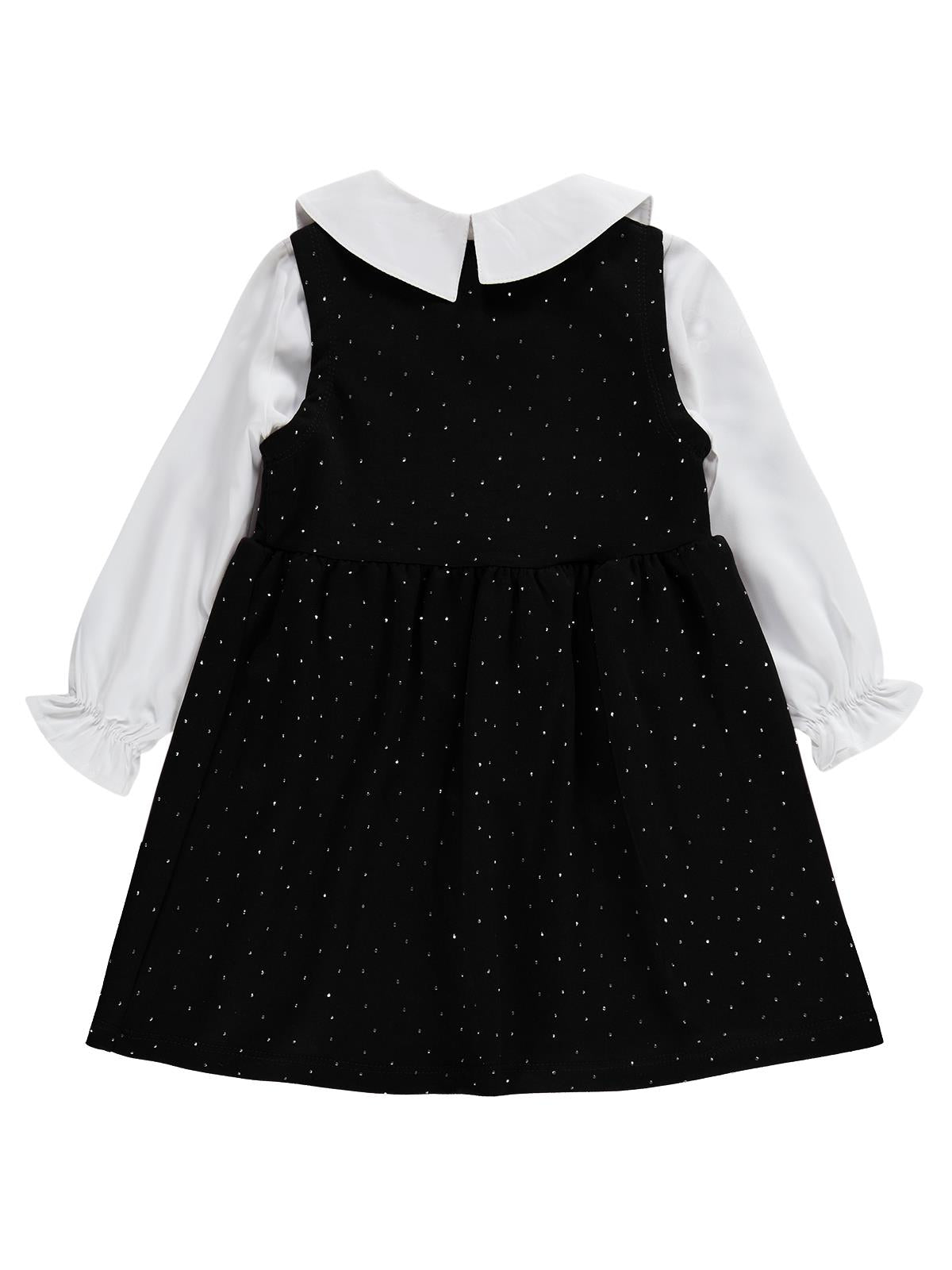 Civil Girls Taş Baskılı 2-5 Yaş Elbise - Siyah