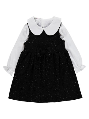 Civil Girls Taş Baskılı 2-5 Yaş Elbise - Siyah