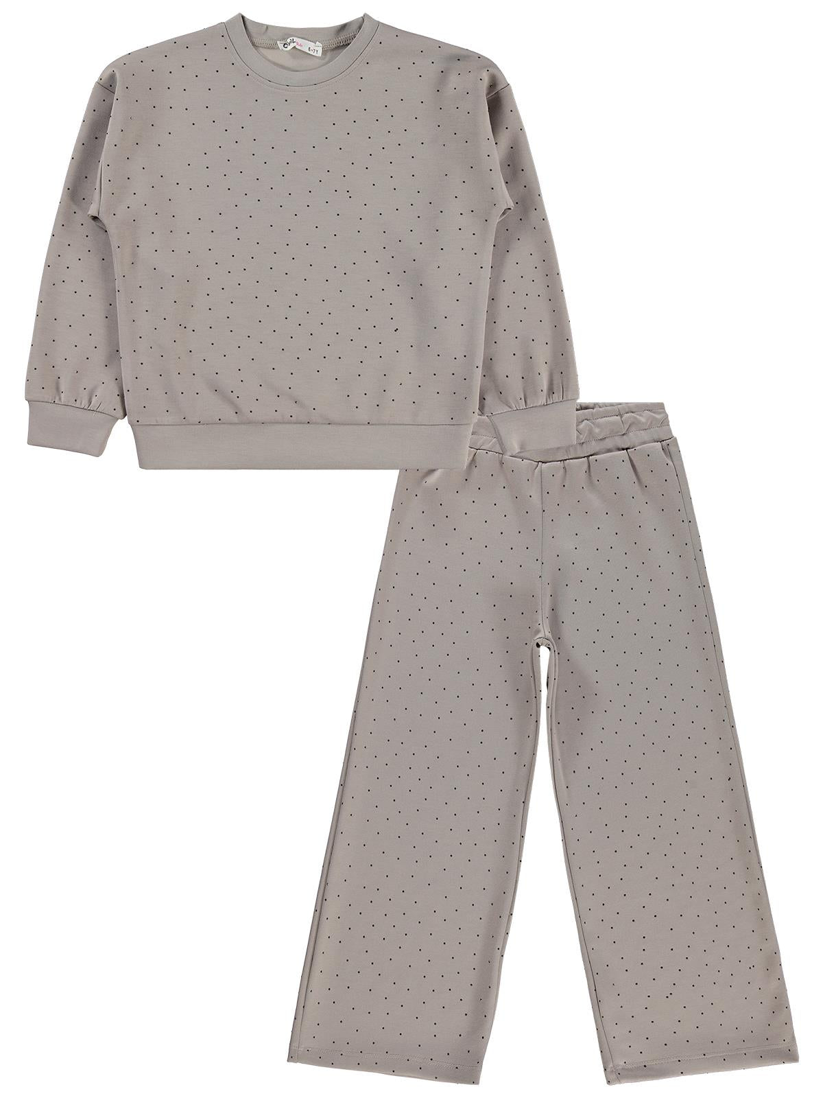 Civil Girls Kız Çocuk Taş Baskılı 6-9 Yaş Eşofman Takımı - Bej