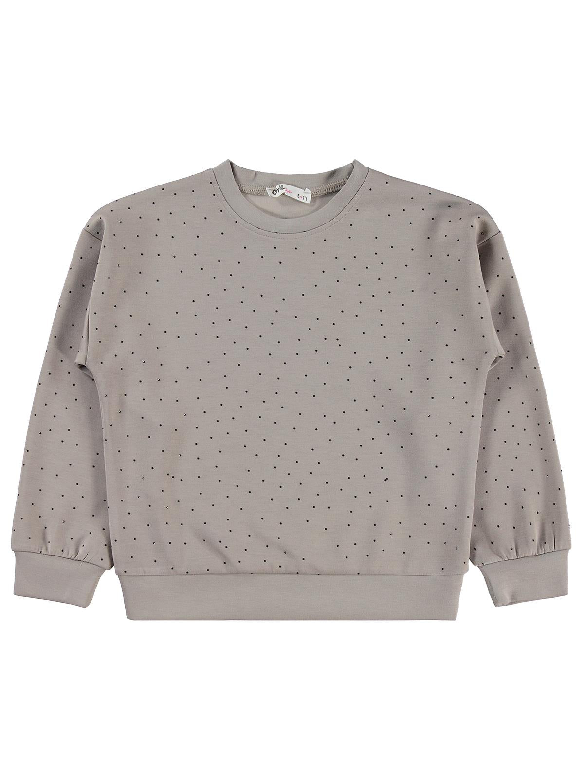 Civil Girls Kız Çocuk Taş Baskılı 6-9 Yaş Eşofman Takımı - Bej