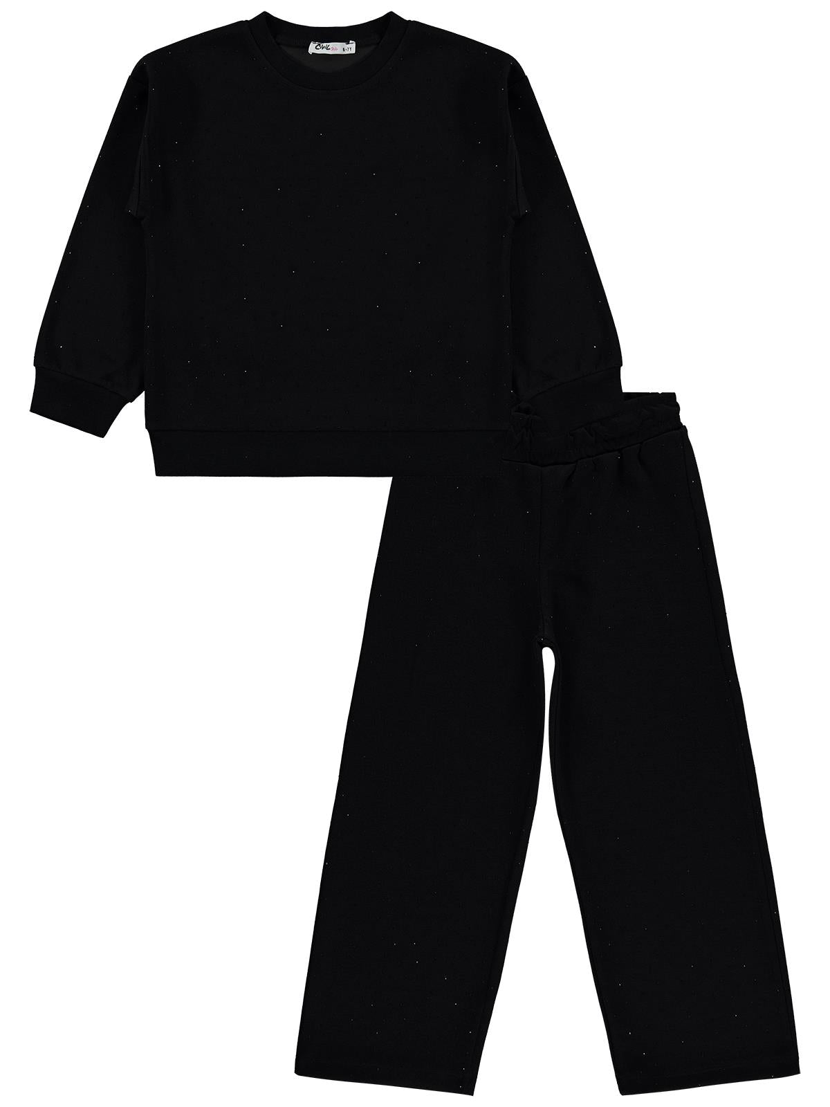 Civil Girls Kız Çocuk Taş Baskılı 6-9 Yaş Eşofman Takımı - Siyah
