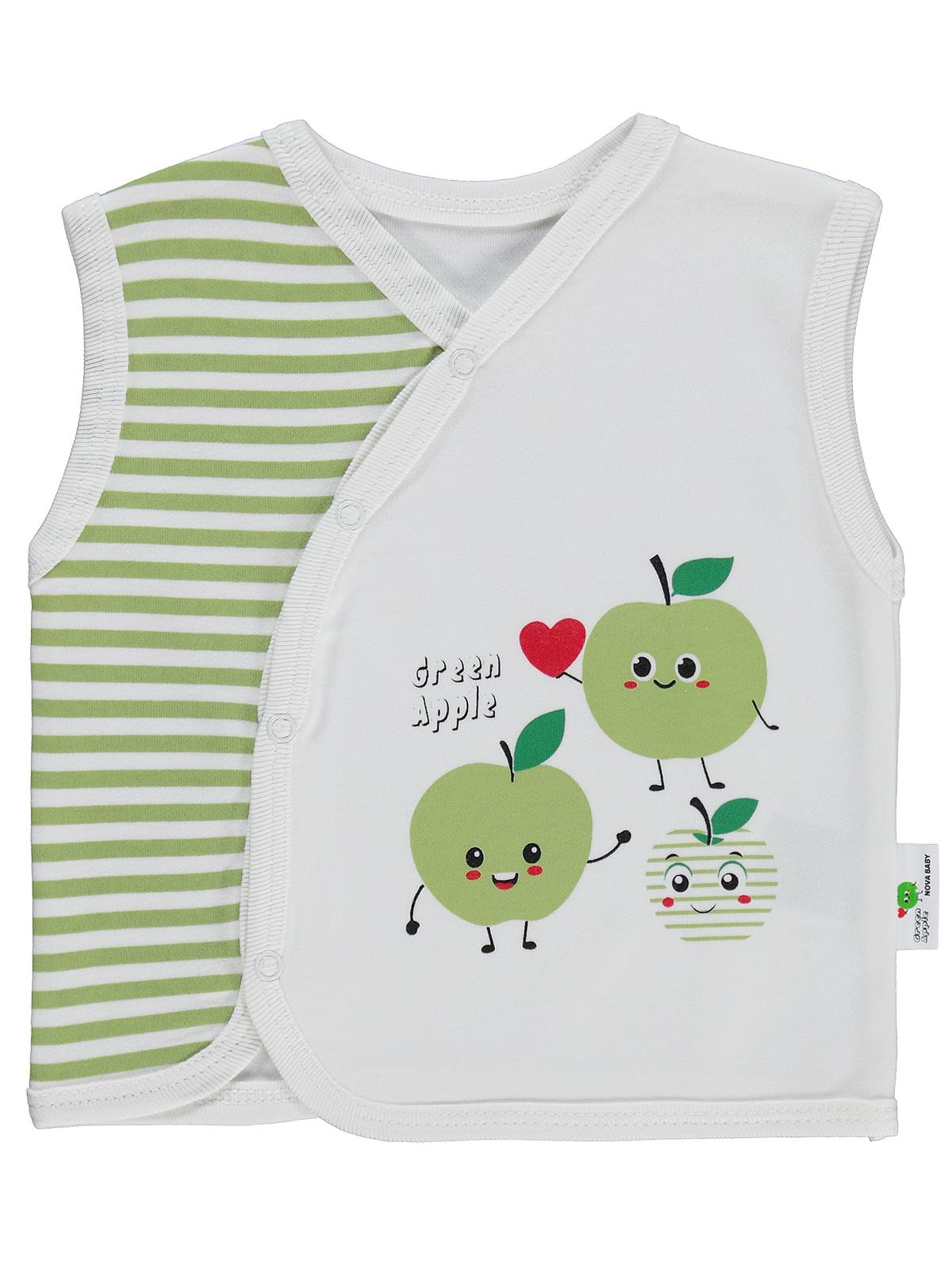 Nova Baby Yeşil Ema Kokulu 0-9 Ay Yelek - Ekru