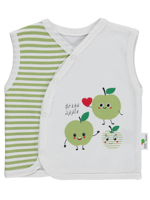 Nova Baby Yeşil Ema Kokulu 0-9 Ay Yelek - Ekru