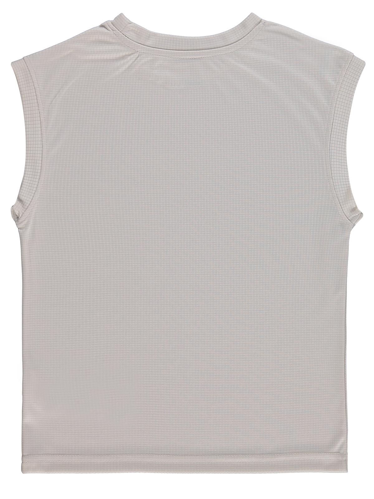 Civil Boys Reflektör Baskılı Kolsuz 10-13 Yaş Tişört - Koyu Taş Rengi