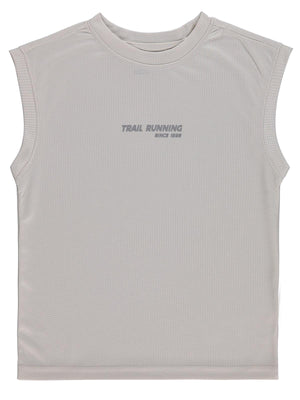 Civil Boys Reflektör Baskılı Kolsuz 10-13 Yaş Tişört - Koyu Taş Rengi