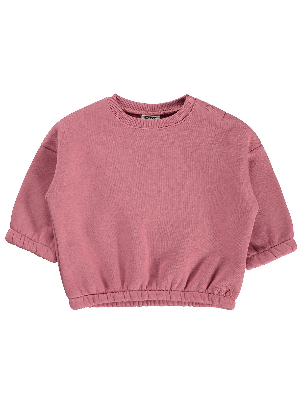 Civil Baby Çiçek Nakışlı Basic 6-18 Ay Sweatshirt - Turuncu