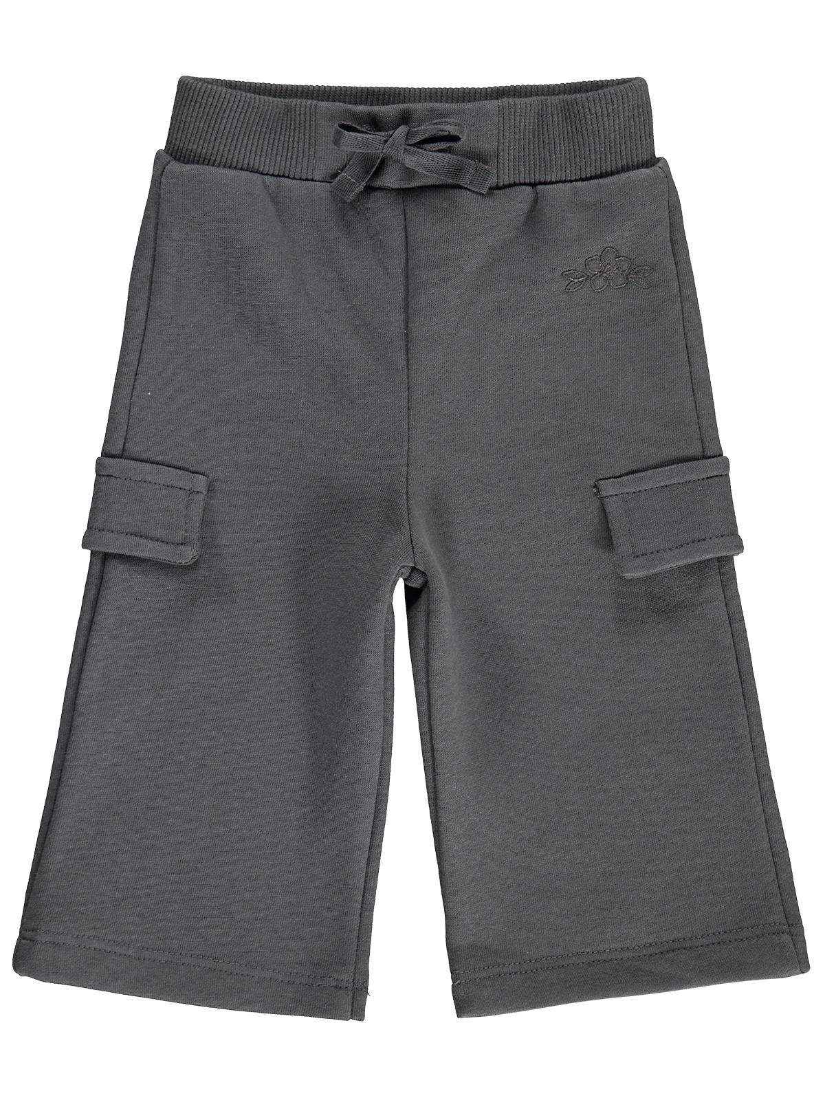 Civil Baby Çiçek Nakışlı Basic Kargo 6-18 Ay Eşofman Altı - Gri