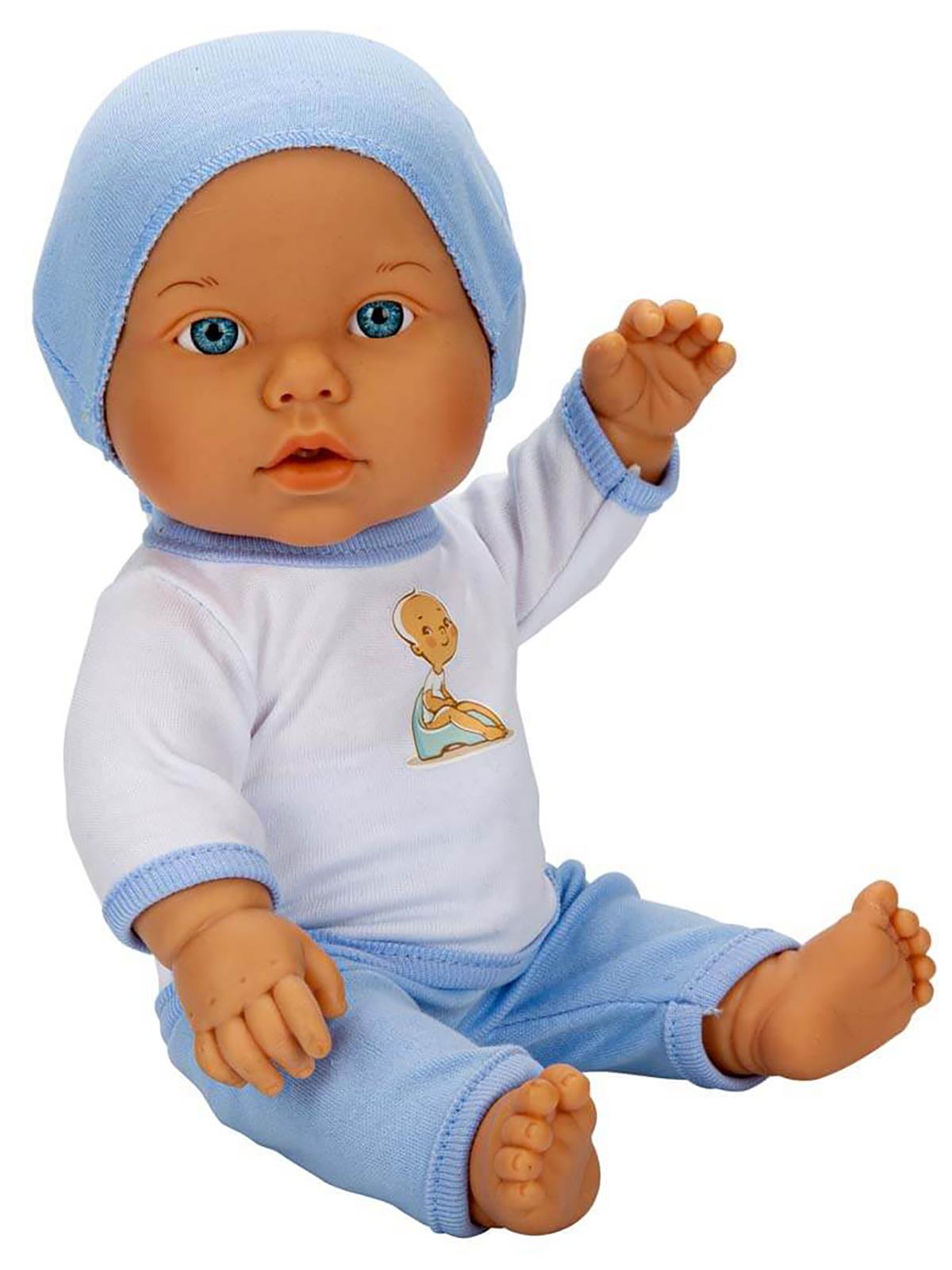 Bebelou Dollz n More Sesli Bebelou Toilet Time Bebek Seti 32 cm - Mavi