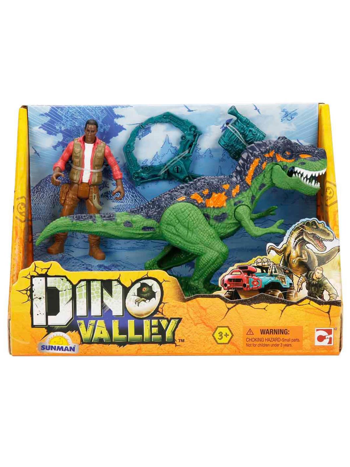 Sunman Oyuncak Oyun Set Dıno Valley Dınodanger 1Fgr./1Dinozor 2A. - Yeşil
