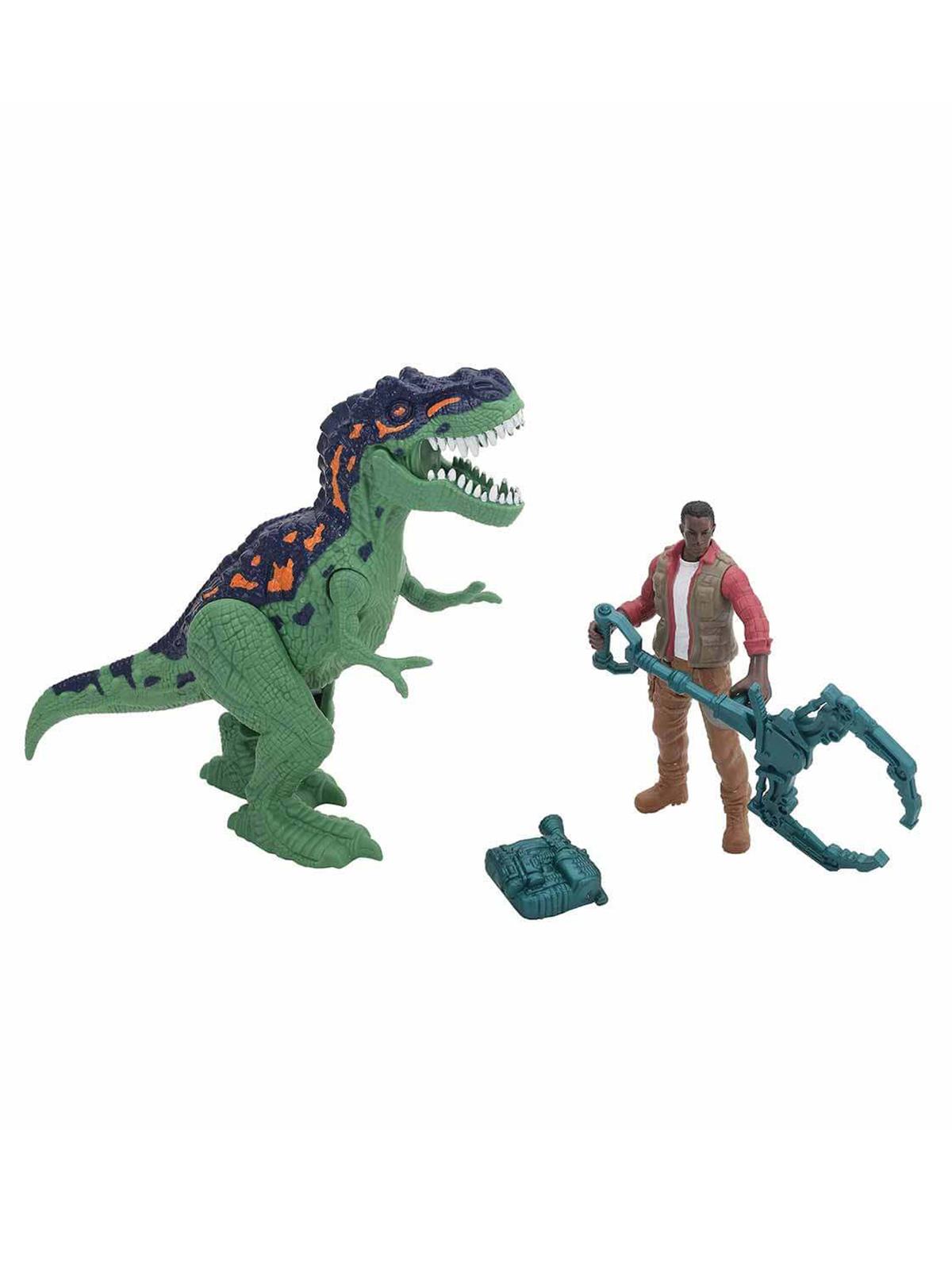 Sunman Oyuncak Oyun Set Dıno Valley Dınodanger 1Fgr./1Dinozor 2A. - Yeşil