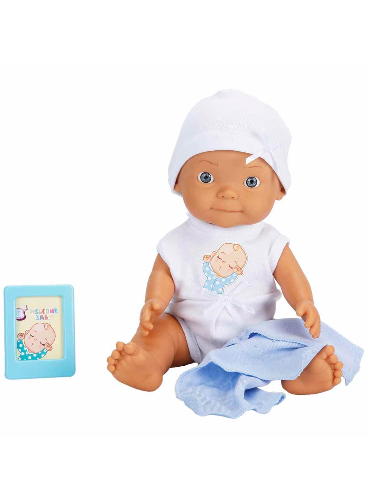 Sunman Oyuncak BEBEK SET BEBELOU THE CRIB SESLİ AĞLAYAN 30CM.2R.BYK.KUTU - Mavi