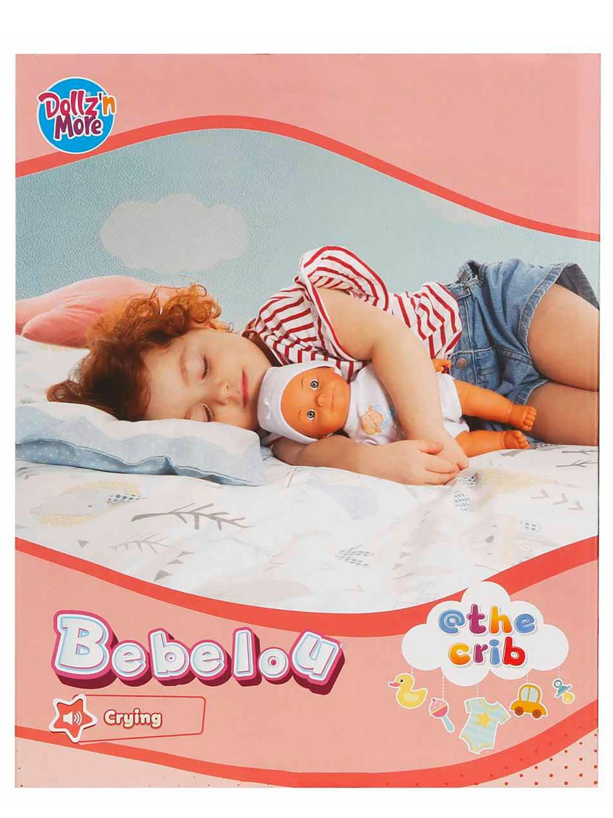 Sunman Oyuncak BEBEK SET BEBELOU THE CRIB SESLİ AĞLAYAN 30CM.2R.BYK.KUTU - Pembe