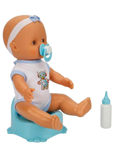 Sunman Oyuncak Bebek Set Boubou Altını Islatan 30Cm.4 Sesli Aks.Byk.Kutu 2R. - Mavi