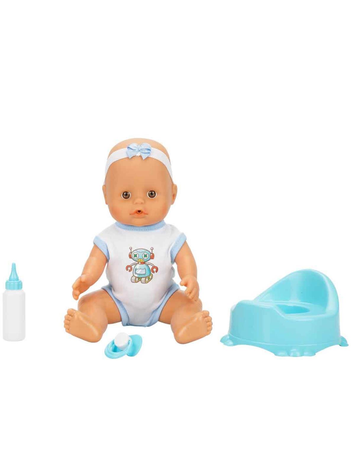 Sunman Oyuncak Bebek Set Boubou Altını Islatan 30Cm.4 Sesli Aks.Byk.Kutu 2R. - Mavi