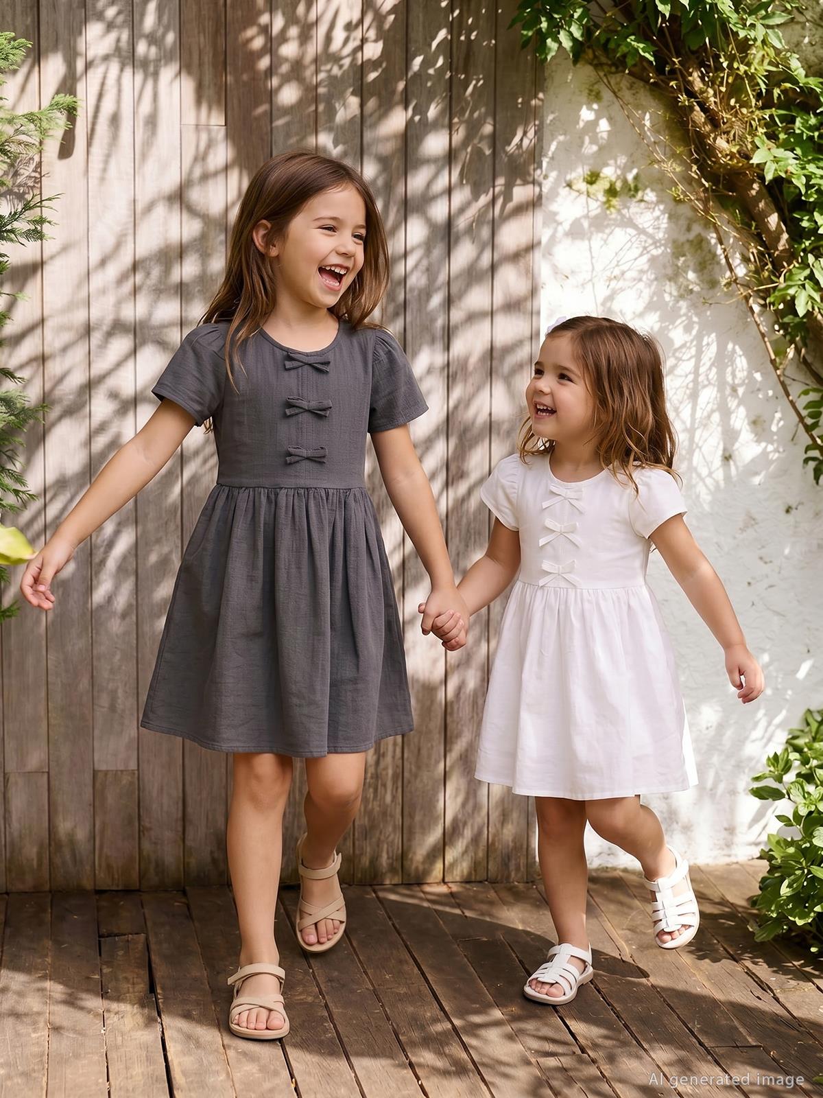 Civil Girls Fiyonklu 6-9 Yaş Elbise - Gri