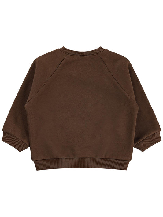 Civil Baby Keep Smiling Etiketli Basic 6-18 Ay Sweatshirt - Kahverengi