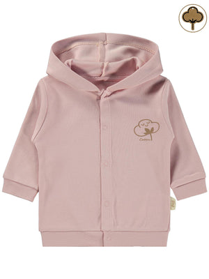 Civil Baby Organik Pamuklu Kapşonlu 1-12 Ay Hırka - Pembe