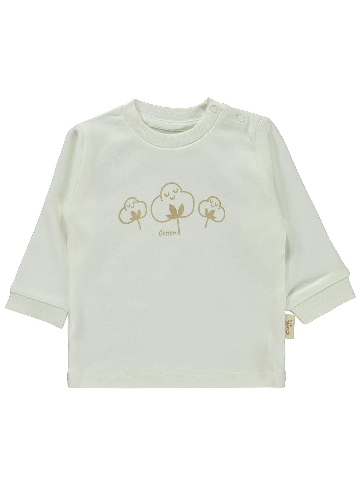 Civil Baby Organik Pamuklu 1-9 Ay Sweatshirt - Ekru