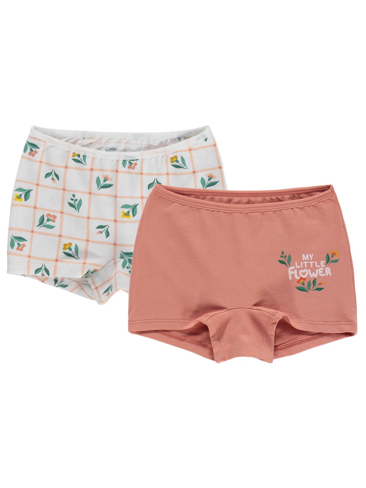 Civil Girls Kız Çocuk Flower 2-12 Yaş 2'li Boxer