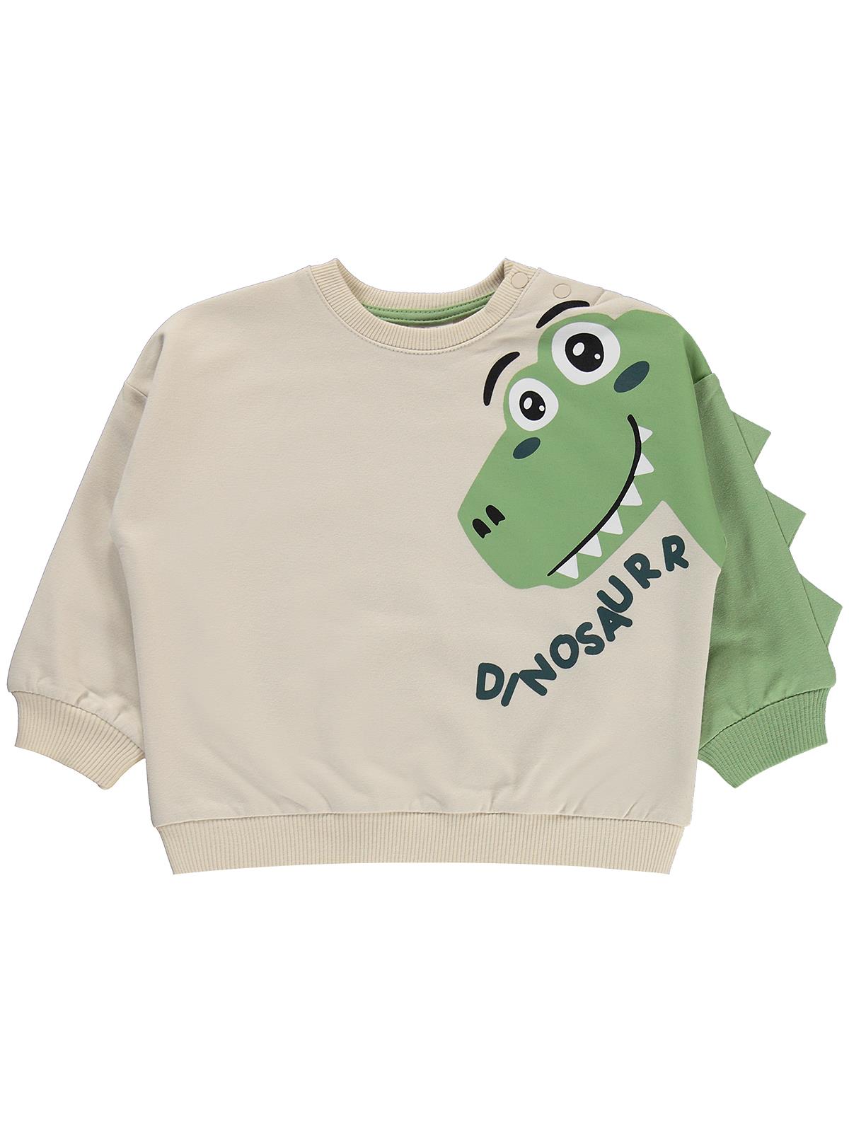 Civil Baby Dinozor Baskılı 6-18 Ay Takım - Bej