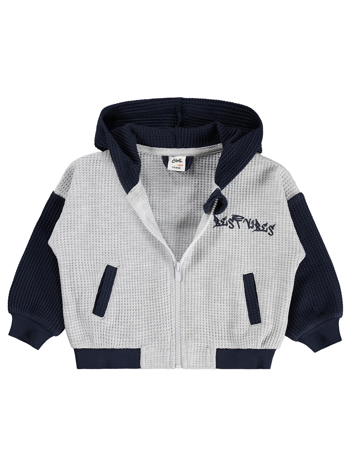 Civil Baby Best Vibes Baskılı 6-18 Ay Hırka - Gri