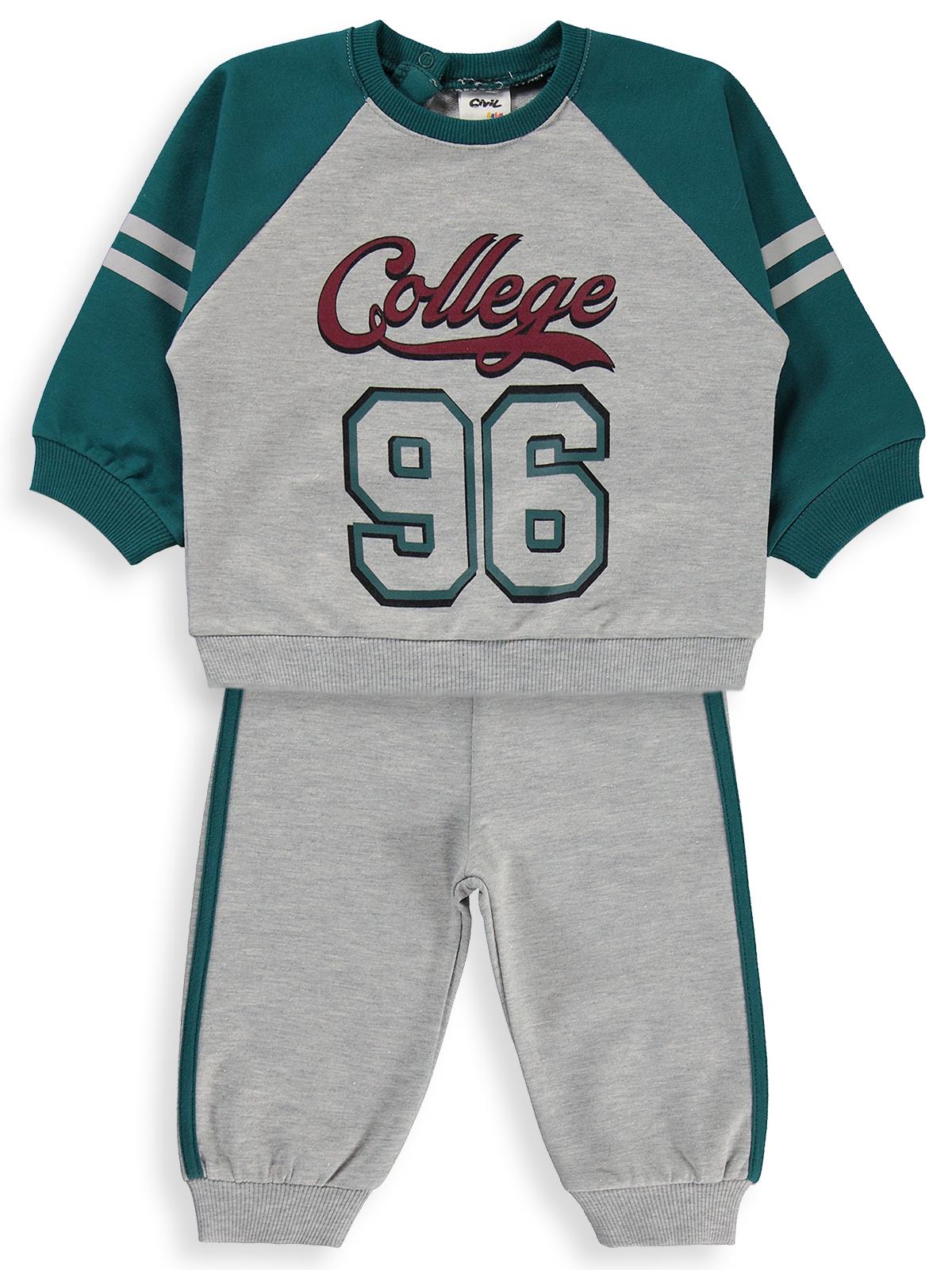 Civil Baby College Baskılı 6-18 Ay Takım - Yeşil