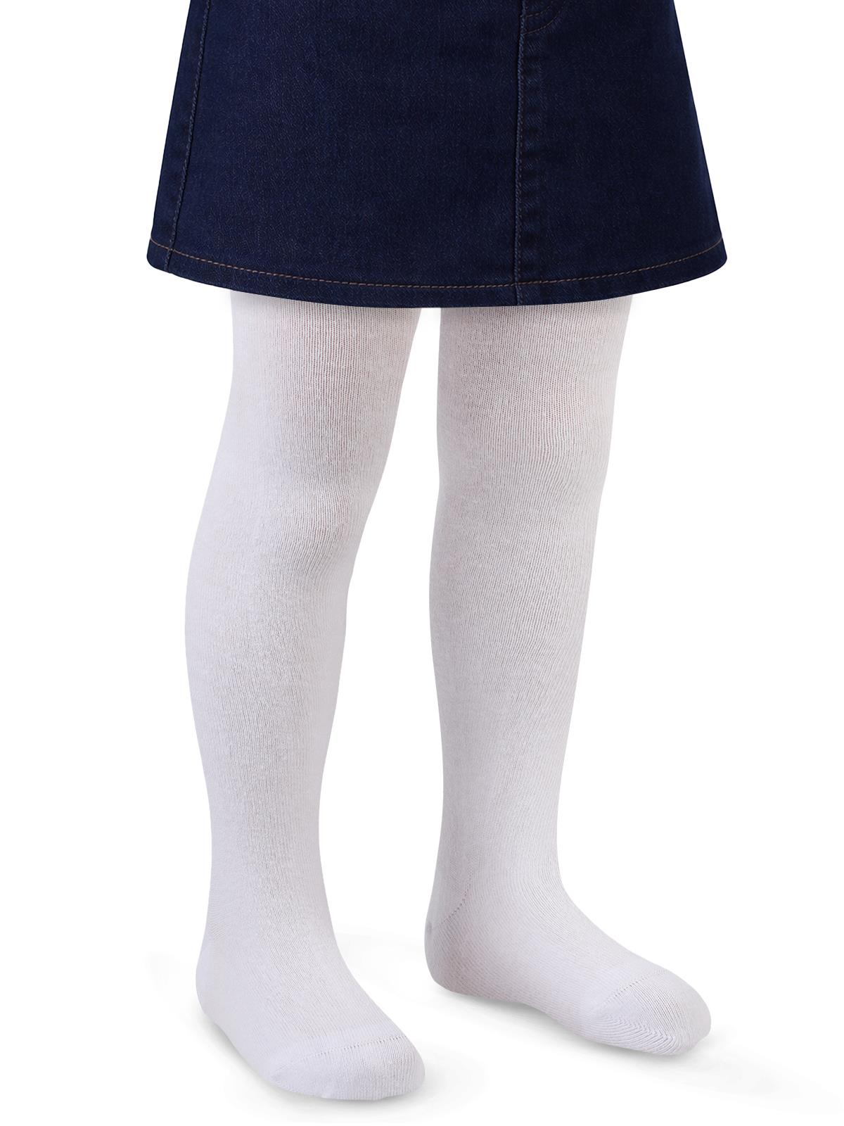 Civil Girls Düz Desenli 3-11 Yaş Çocuk Kız Külotlu Çorap - Beyaz