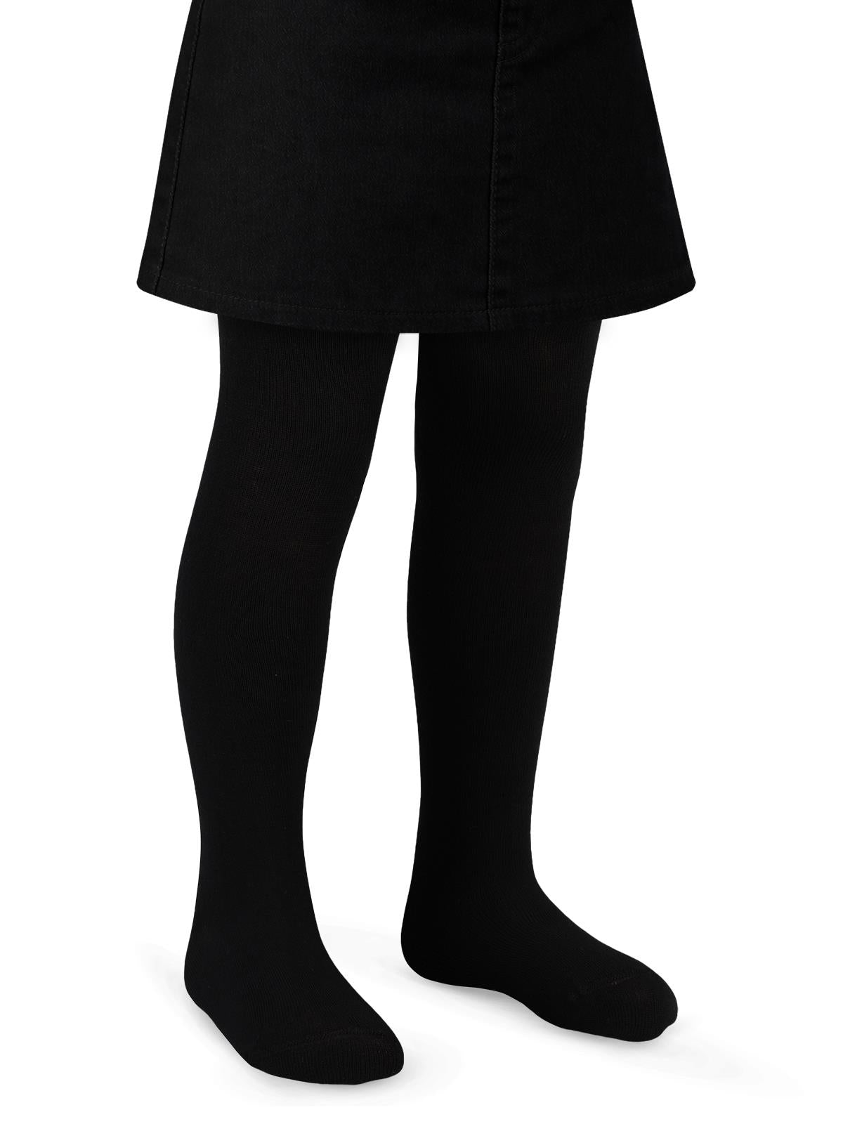 Civil Girls Düz Desenli 3-11 Yaş Çocuk Kız Külotlu Çorap - Siyah