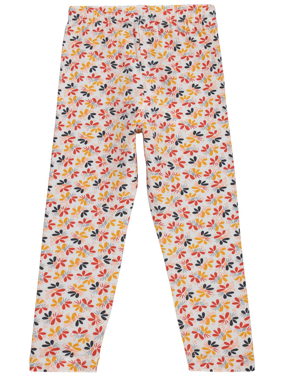 Civil Girls Çiçek Desenli 2-5 Yaş Tayt - Kırık Beyaz