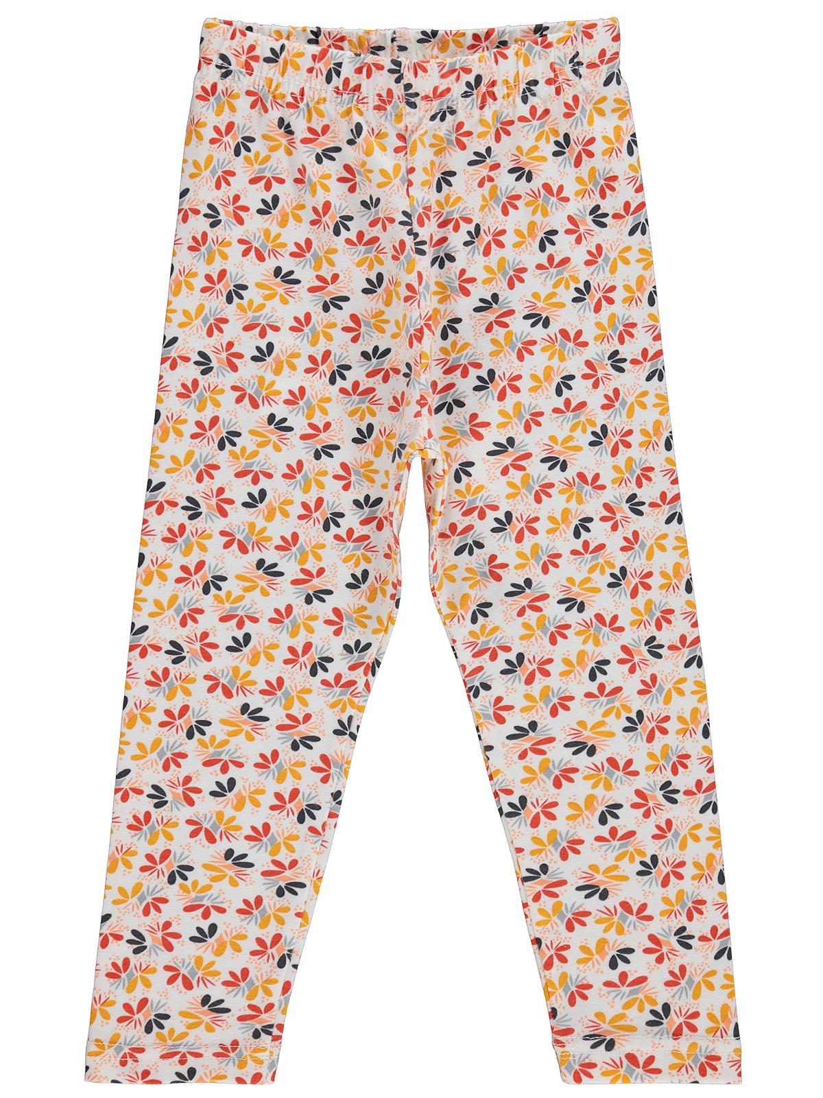 Civil Girls Çiçek Desenli 2-5 Yaş Tayt - Kırık Beyaz