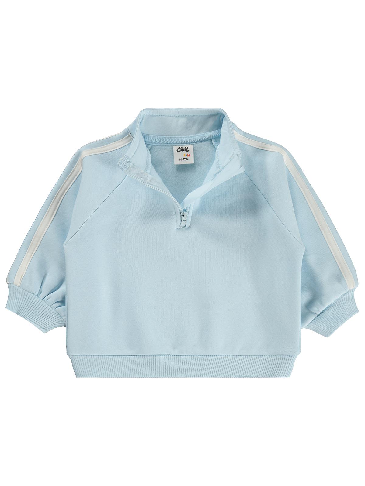 Civil Baby Yarım Fermuar 6-18 Ay Sweatshirt - Mavi