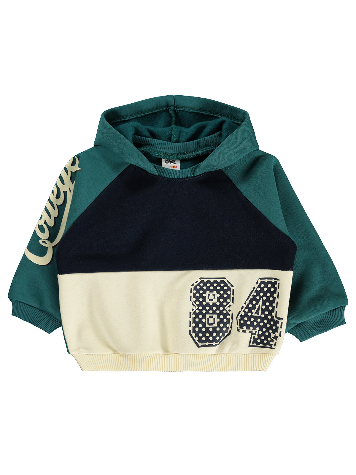 Civil Baby Kapüşonlu 6-18 Ay Sweatshirt - Yeşil