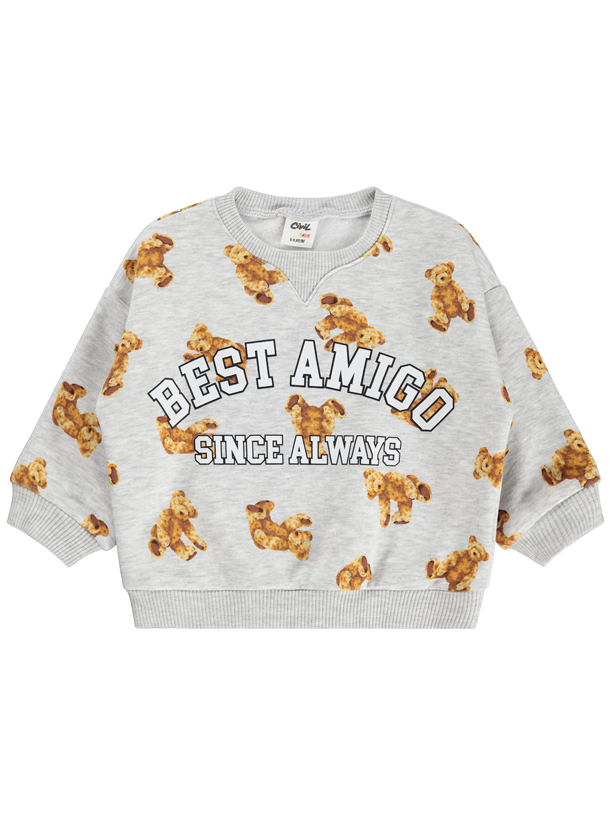Civil Baby Ayıcık Baskılı 6-18 Ay Sweatshirt - Gri