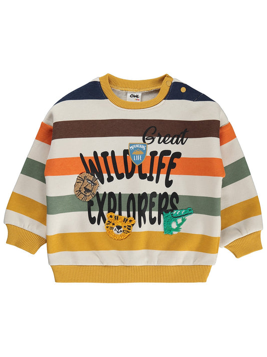 Civil Baby Wild Life Baskılı 6-18 Ay Sweatshirt - Hardal