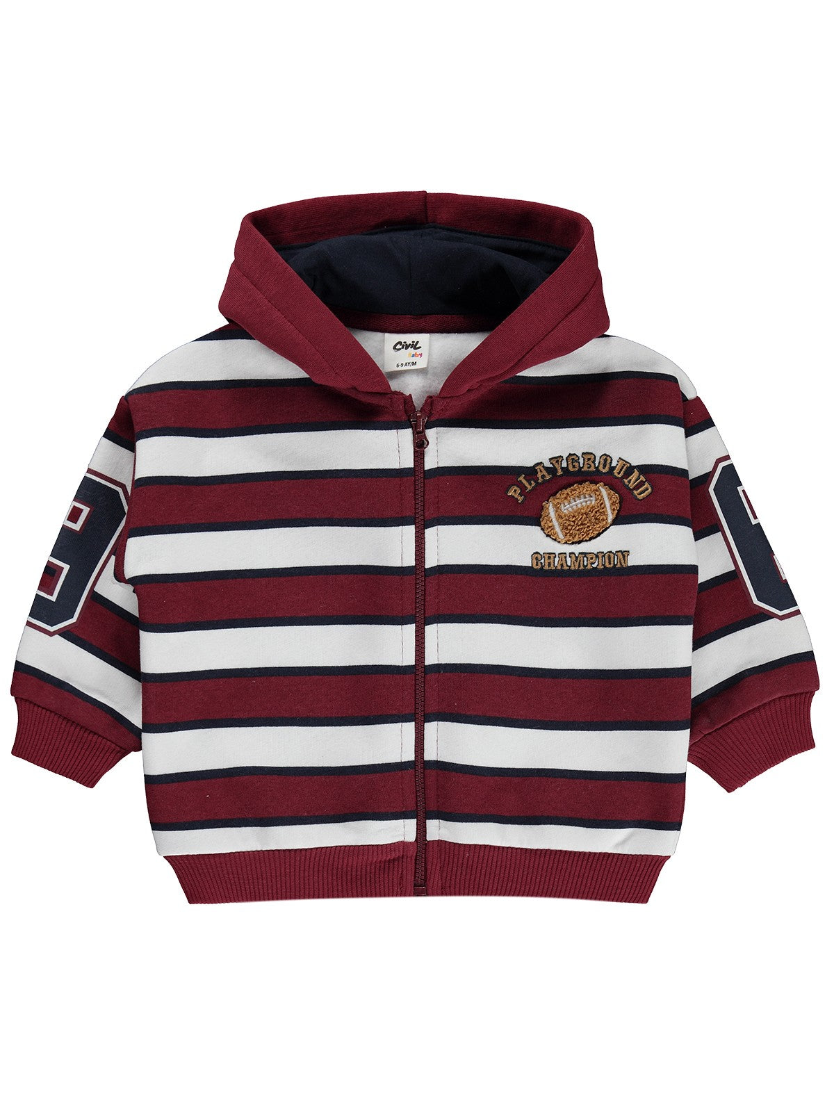 Civil Baby Çizgili 6-18 Ay Hırka - Bordo