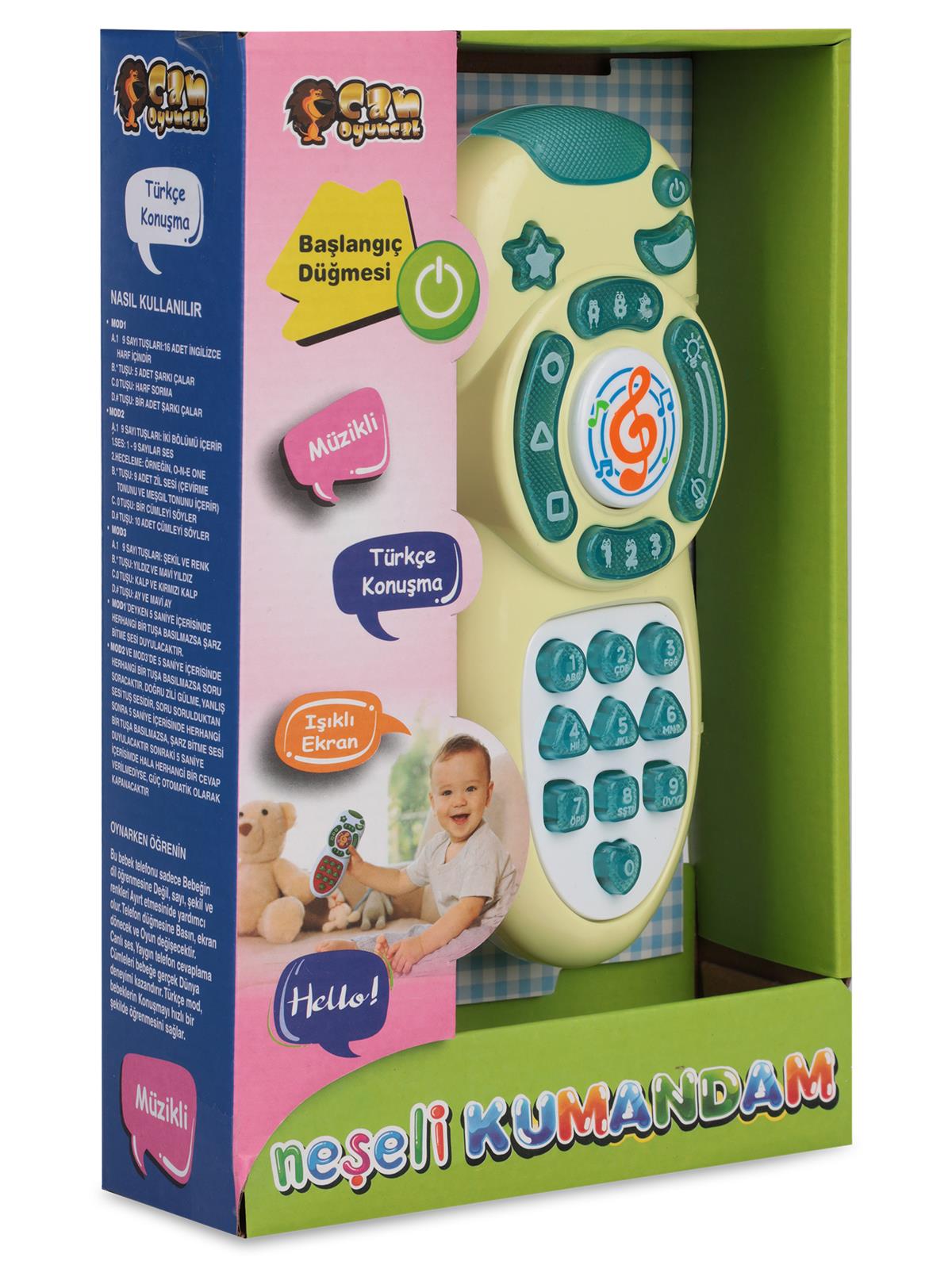 Can Oyuncak Kutulu Pilli Müzikli Akıllı Kumanda - Sarı