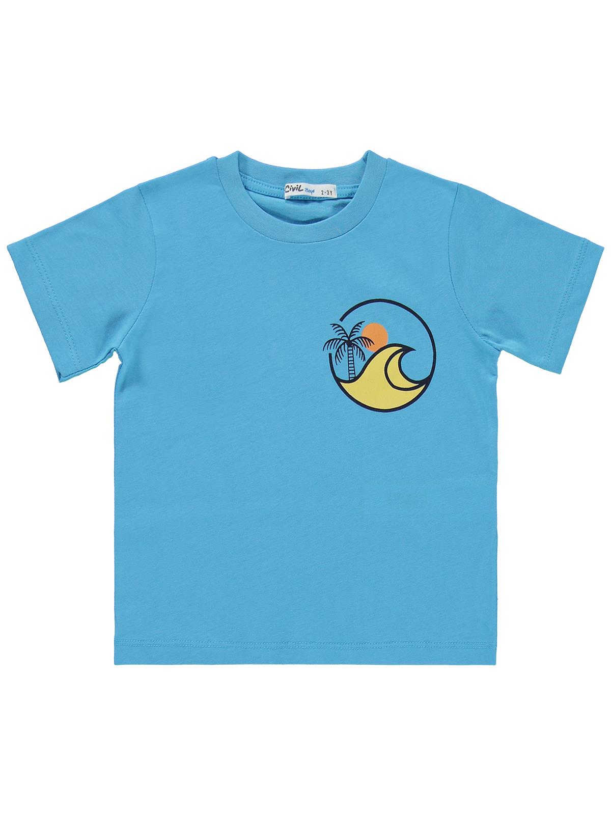 Civil Boys Kum Dalgası Baskılı 2-5 Yaş Takım - Mavi