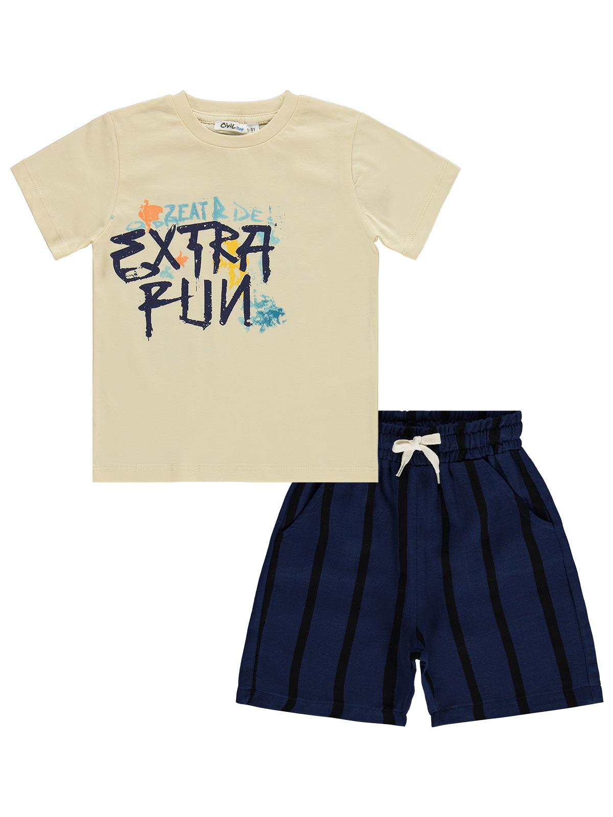 Civil Boys Extra Fun Baskılı 2-5 Yaş Takım - Sarı