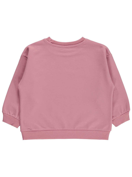 Civil Kız Çocuk Basic Sweatshirt | 2 İp Uzun Kol Bisiklet Yaka | Okul Kreş ve Günlük Kullanım - Pembe