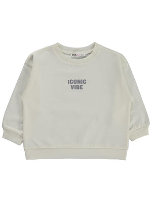 Civil Girls Basic 2-5 Yaş Sweatshirt - Ekru