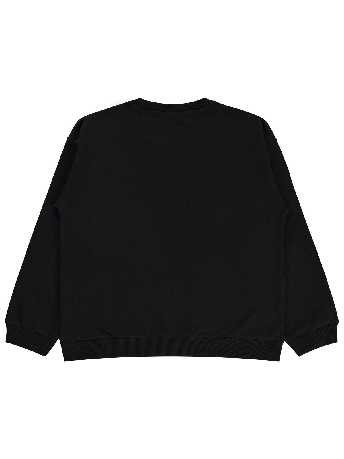 Civil Kız Çocuk Basic Sweatshirt | 2 İp Uzun Kol Bisiklet Yaka | Okul Kreş ve Günlük Kullanım - Siyah